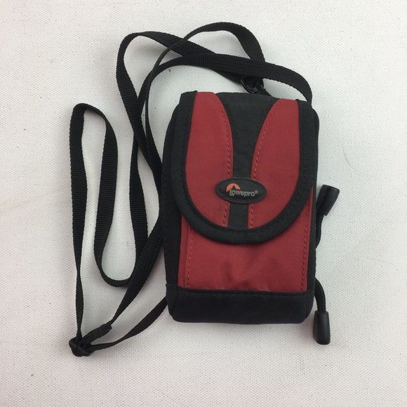 Lowe Pro Red Black Camera Carrying Case Shoulder Neck Strap Belt Loop - Picture 1 of 3